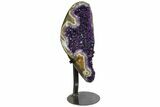 Amethyst Geode Section With Metal Stand - Uruguay #152194-2